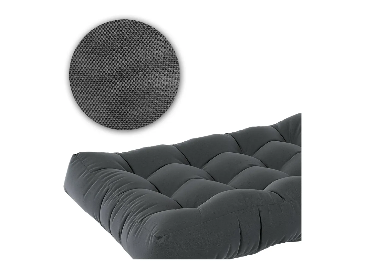 Conjunto de almofadas de paletes antracite 120x15x80 flocken