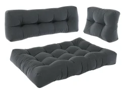 Conjunto de almofadas de paletes antracite 120x15x80 flocken