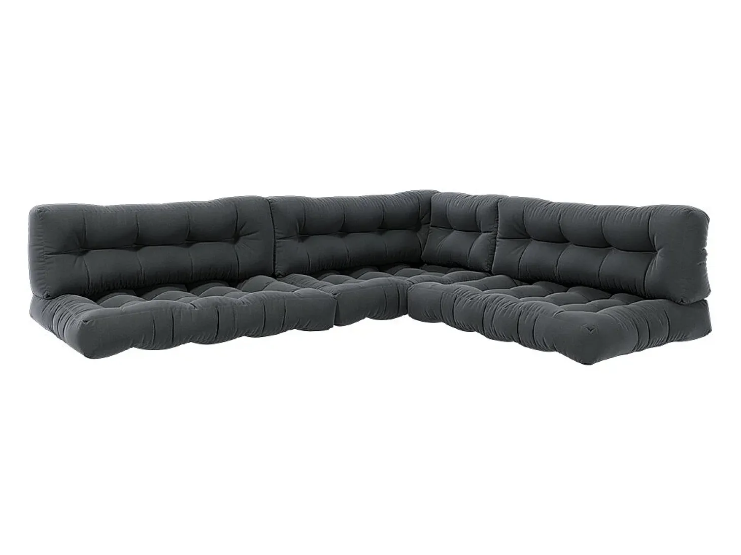 Conjunto de almofadas de paletes antracite 120x80x15 flocken