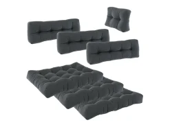 Conjunto de almofadas de paletes antracite 120x80x15 flocken