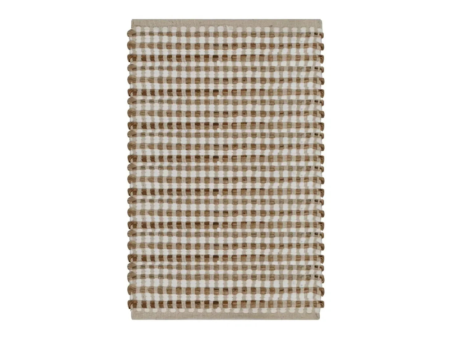 Conjunto de tapetes de WC artesanais juta natural e branco PT420672