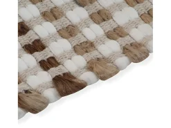 Conjunto de tapetes de WC artesanais juta natural e branco PT420672