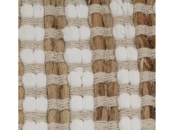 Conjunto de tapetes de WC artesanais juta natural e branco PT420672