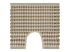Conjunto de tapetes de WC artesanais juta natural e branco PT420672