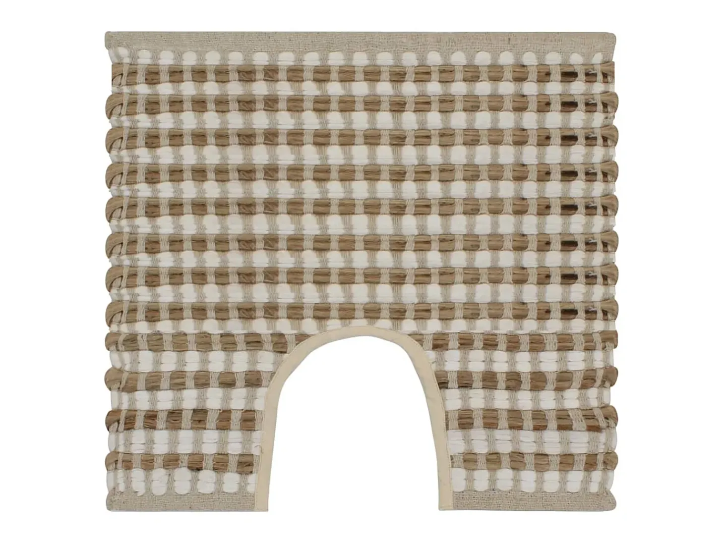 Conjunto de tapetes de WC artesanais juta natural e branco PT420672
