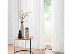 Cortina Voil "Haltona" Branca Efeito Linho 240x240cm com Ilhós - Oeko-tex