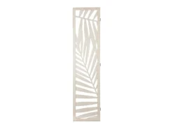 Divisória de ambiente de madeira Akira White com 3 painéis para quarto e sala de estar