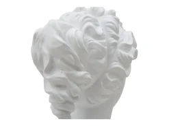 Escultura clássica decorativa de meia cabeça em poliresina H34cm Mulher Mauro Ferretti