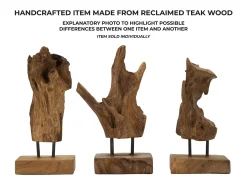 Escultura Em Estilo Étnico De Madeira De Teca Esculpida À Mão Taka Mauro Ferretti