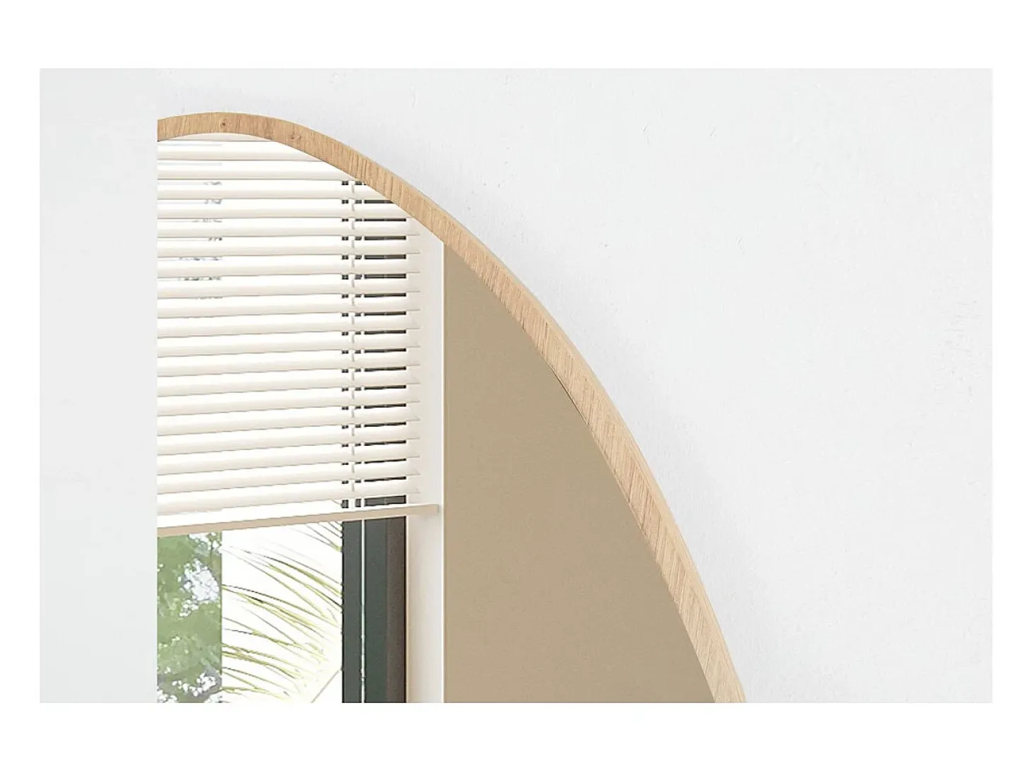 Espelho assimétrico NARA – 60x80 cm – Acabamento em carvalho envelhecido – MDF com decoração de madeira – Design orgânico