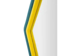 Espelho Balla, Espelho, Artigo de decoração de parede, Decoração com espelho, 75x4 h80 cm, Azul e Amarelo