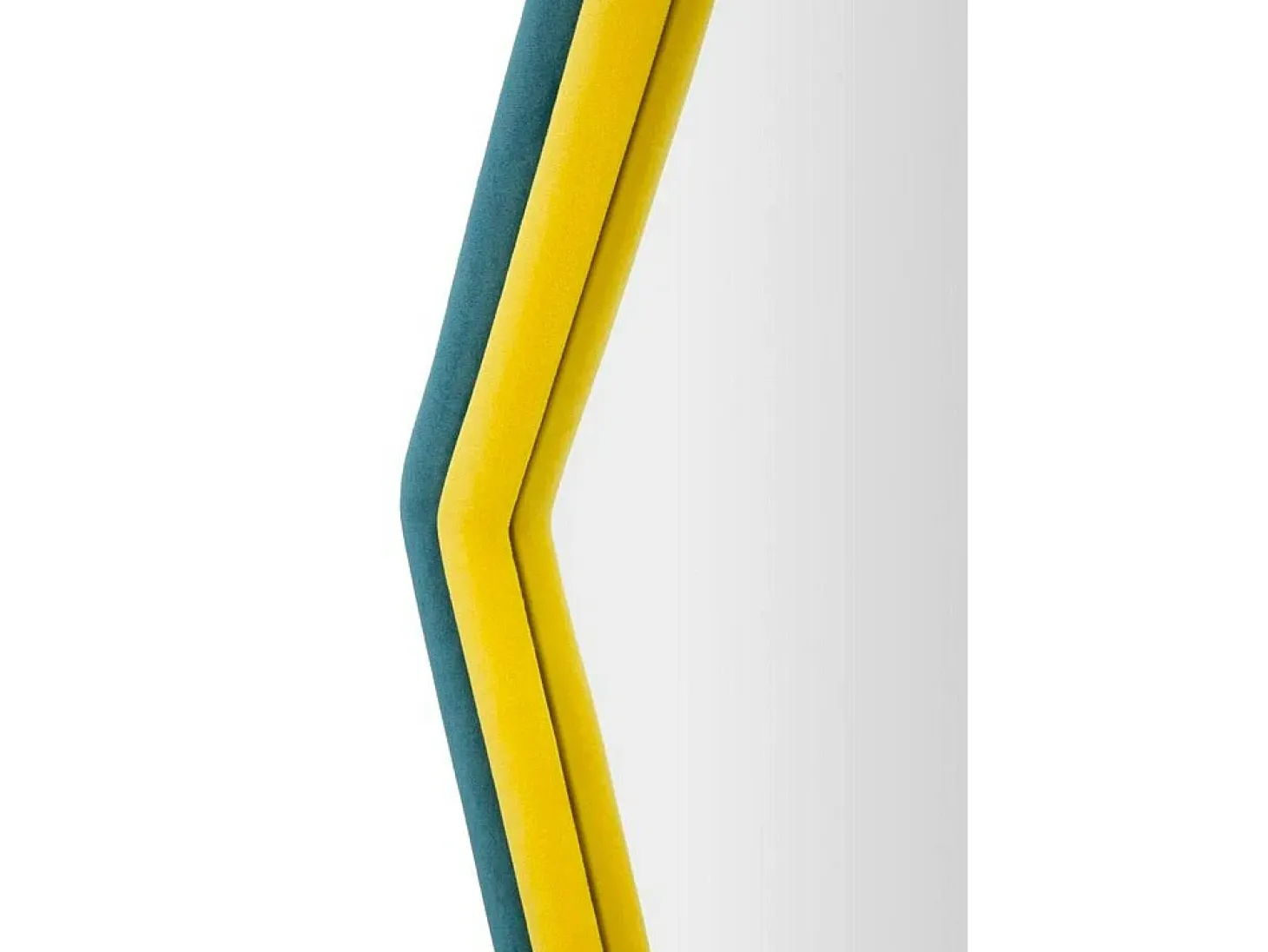 Espelho Balla, Espelho, Artigo de decoração de parede, Decoração com espelho, 75x4 h80 cm, Azul e Amarelo