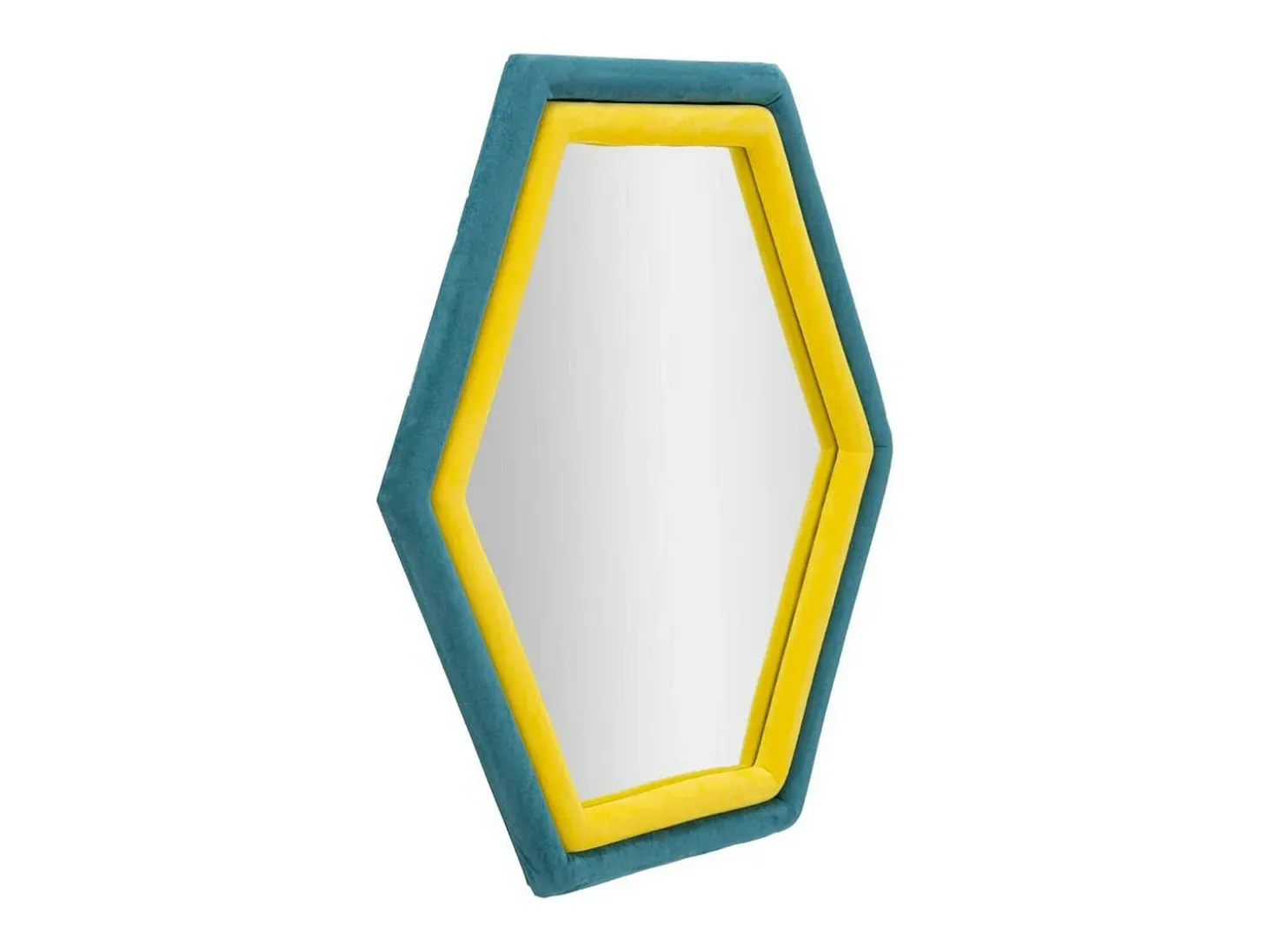 Espelho Balla, Espelho, Artigo de decoração de parede, Decoração com espelho, 75x4 h80 cm, Azul e Amarelo