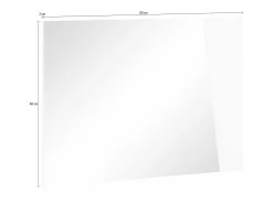 Espelho Dabadal, Espelho de banheiro, 100% Fabricado na Itália, 80x2h60 cm, Branco brilhante