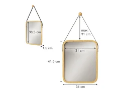 Espelho de banheiro bambu 34x41.5x1.5 mirno