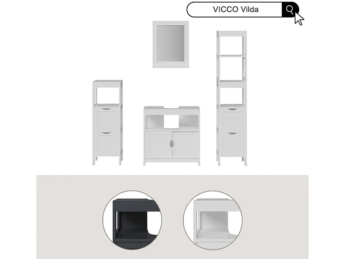 Espelho de banheiro branco 40x10x50 vilda