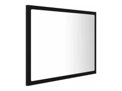 Espelho de banheiro com LED em acrílico preto 60 x 8,5 x 37 cm 02_0006996