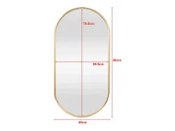 Espelho de parede oval 40 x 80 cm dourado 03_0007955