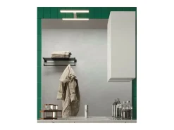 Espelho design com armazenamento, 120x110 cm, coleção VITARIO, cor branco brilhante