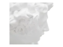 Estatueta Escultura Decorativa Em Resina Branca Rosto Masculino Enea Mauro Ferretti