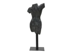Estatueta Escultura Decorativa Busto De Mulher Em Resina Preta Afrodite Mauro Ferretti