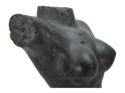 Estatueta Escultura Decorativa Busto De Mulher Em Resina Preta Afrodite Mauro Ferretti