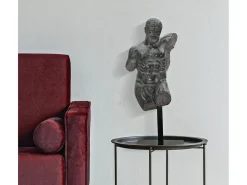 Estatueta Masculina Busto Escultura Em Resina Preta Ercole Mauro Ferretti