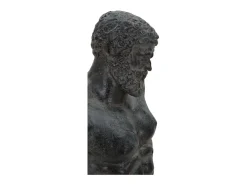 Estatueta Masculina Busto Escultura Em Resina Preta Ercole Mauro Ferretti