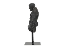 Estatueta Masculina Busto Escultura Em Resina Preta Ercole Mauro Ferretti