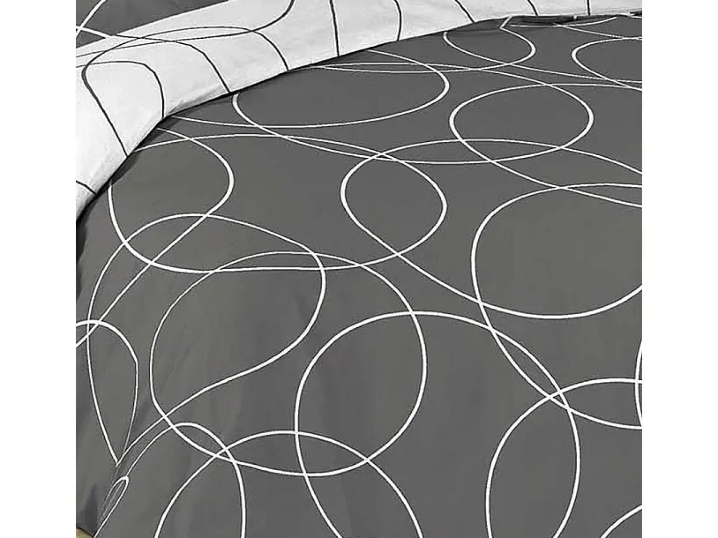 Jogo de Cama 3 Peças "Elton" 240x220cm Cinza Reversível - Poliéster - Oeko-tex - 2 Lugares