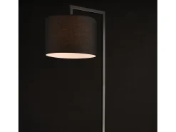Luminária de chão com estrutura metálica e cúpula de tecido preto 161 cm 03_0002433