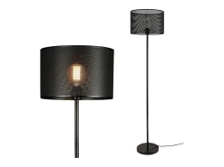 Luminária de chão em metal preto soquete E27 153 cm 03_0002446