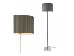 Luminária de chão estrutura metálica cúpula de tecido 1 lâmpada E27 cinza 151 cm 03_0002435