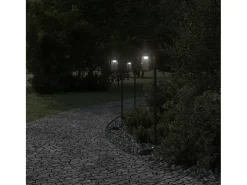 Luminárias de chão para exterior 3 peças 100 cm aço inoxidável preto 02_0042544