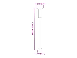 Luminárias de chão para exterior 3 peças 100 cm aço inoxidável preto 02_0042545