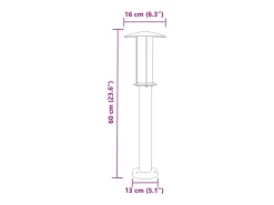 Luminárias de chão para exterior 3 peças 60 cm aço inoxidável preto 02_0042551