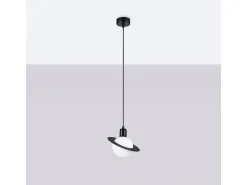 Luminárias pendentes Gloxo moderno, aço - 1 fontes de luz 3000K - L.20 x H.125 cm - preto
