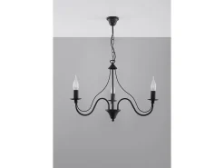 Lustres Minerwa Moderno, Aço - 3 Lichtbronnen - L.60 X H.80 Cm - Preto