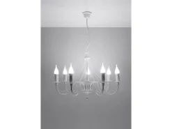 Lustres Minerwa Moderno, Aço - 7 Lichtbronnen - L.60 X H.80 Cm - Branco