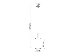 Lustres Otto Minimalista, Tecido/Vidro/Aço - 1 Lichtbronnen - L.15 X H.125 Cm - Preto