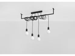 Lustres Salamanca Moderno, Tecido/Aço - 4 Lichtbronnen - L.100 X H.150 Cm - Preto