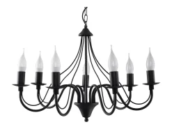 Lustres Vivow moderno, aço - 7 fontes de luz 4000K - L.60 x H.80 cm - preto