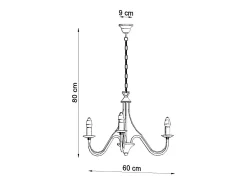 Lustres Vivow moderno, aço - 3 fontes de luz 4000K - L.60 x H.80 cm - branco