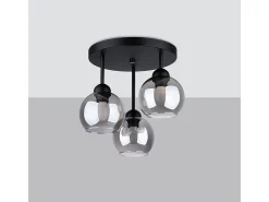 Lustres Zelaro moderno, aço - 3 fontes de luz 3000K - L.35 x H.35 cm - preto
