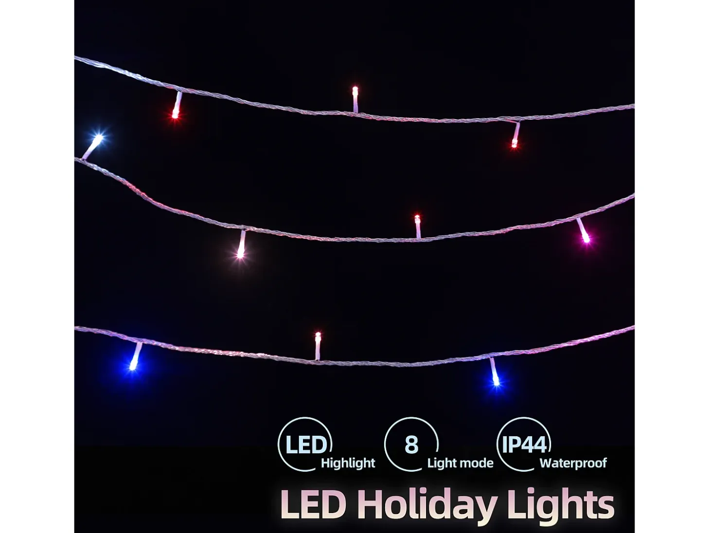 100M 600 LED String Lights Carnaval Casamento Exterior Iluminação de Jardim Interior, Multicolorido
