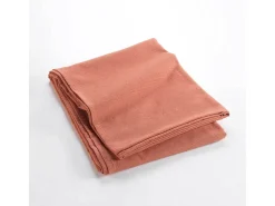 Manta lisa "Lucile" 180x220 cm em algodão-poliéster rosa suave e resistente