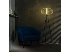 Mizar - Candeeiro de pé LED em aço preto