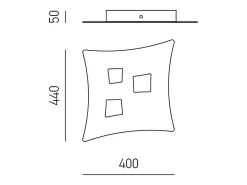 Plafon moderno Isotta 3 luzes GX53 pomba cinza - Candeeiro de teto curvo de metal 40x44cm, desenho geométrico, max 3x8W, IP20, lâmpadas excluídas