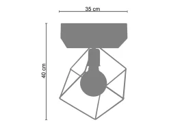 Plafonier TOSEL SQUARE metal geométrico preto D25 x H27 cm