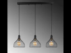 Plafoniera em metal preto MARIE - 3 lâmpadas, design moderno e minimalista
